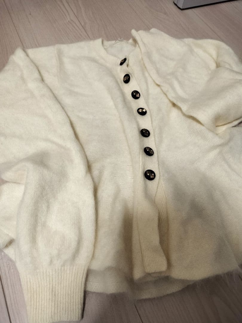 eimy istoire ウール起毛ペプラムニットカーディガン