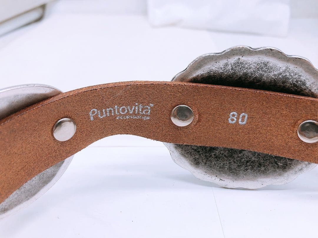 と*ろ様 Puntovita プントヴィータ 80 レザー コンチョベルト 長さ
