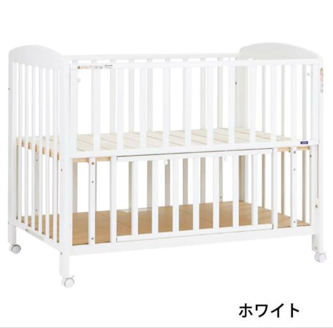 ベビーベッド ハイタイプ 床板すのこ ホワイト　カトージ　70✖️120サイズ