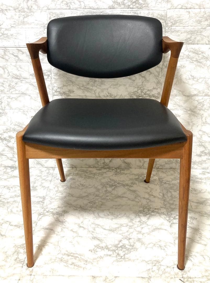 【美品】カイ・クリスチャンセン No.42 宮崎椅子 牛革 ダイニングチェア③