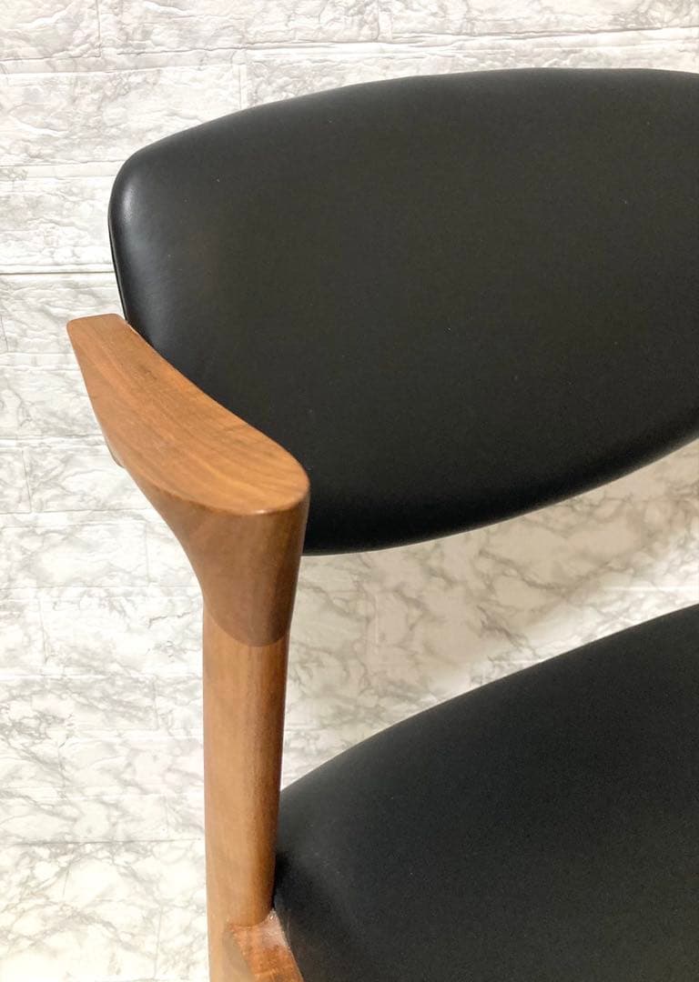 【美品】カイ・クリスチャンセン No.42 宮崎椅子 牛革 ダイニングチェア③