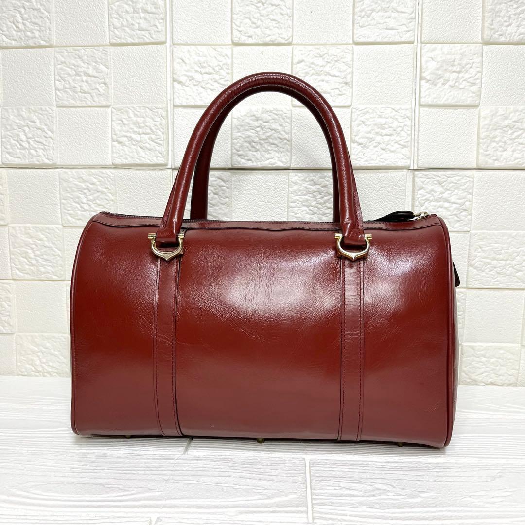 ✨極美品✨☘️Cartier☘️✨ボストンバッグ✨マストライン✨ボルドー✨南京錠✨