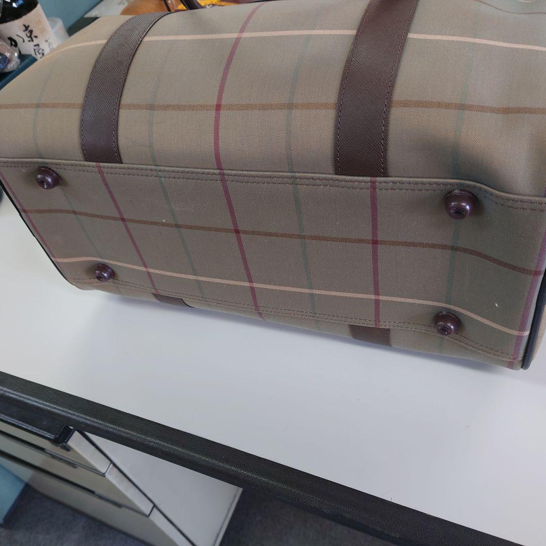 美品　バーバリー　ボストンバッグ　ノバチェック　ホースロゴ　玉虫色　大容量