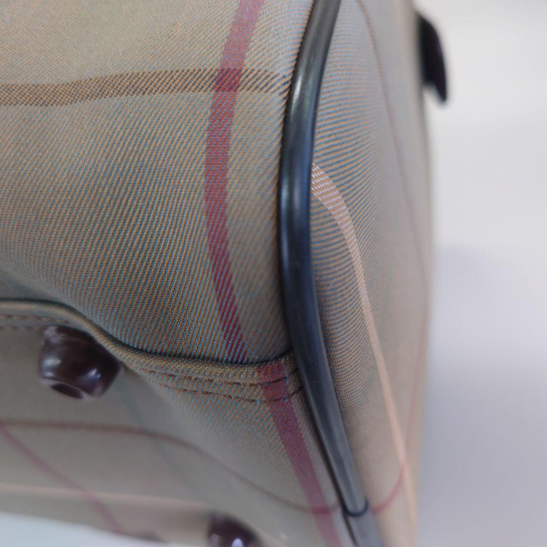 美品　バーバリー　ボストンバッグ　ノバチェック　ホースロゴ　玉虫色　大容量