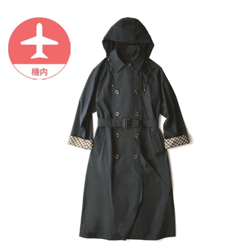 新品　未使用　JAL 機内販売　アクアスキュータム　レインコート　紺