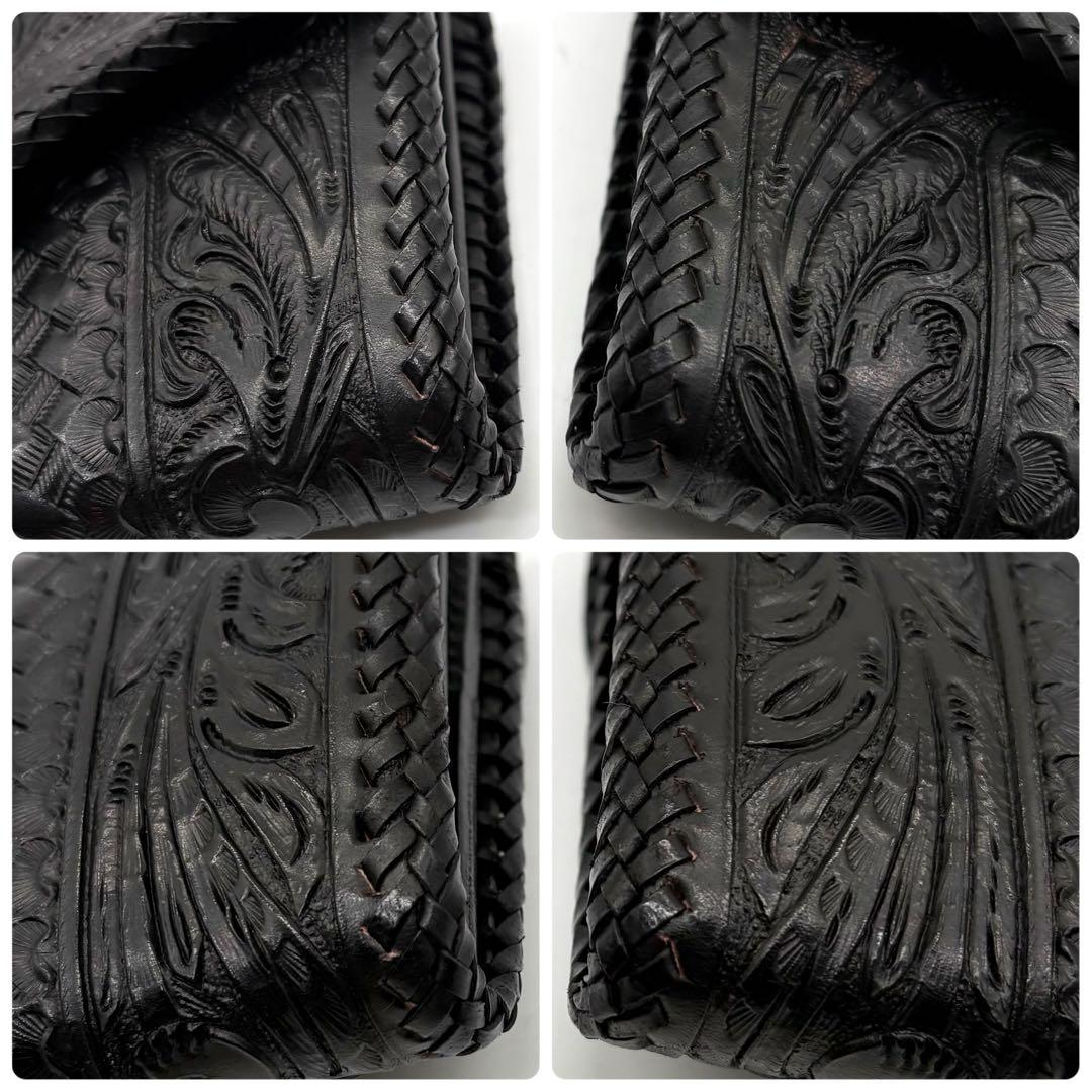 DAYS ART バイカーズウォレット レザー カービング ブラック