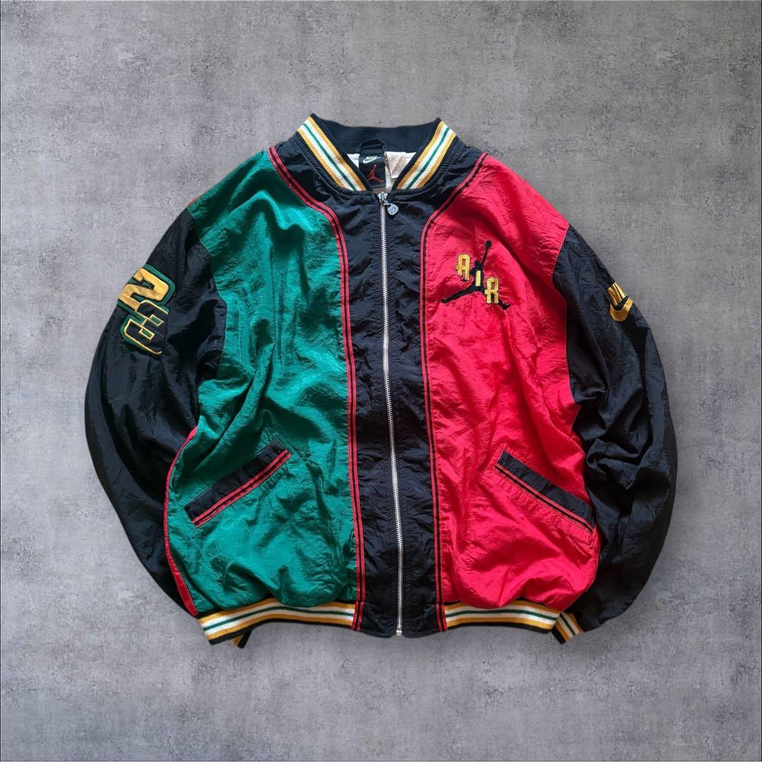 【O23】NIKEエアジョーダン90sナイロンジャケット刺繍23XL短丈ワイド