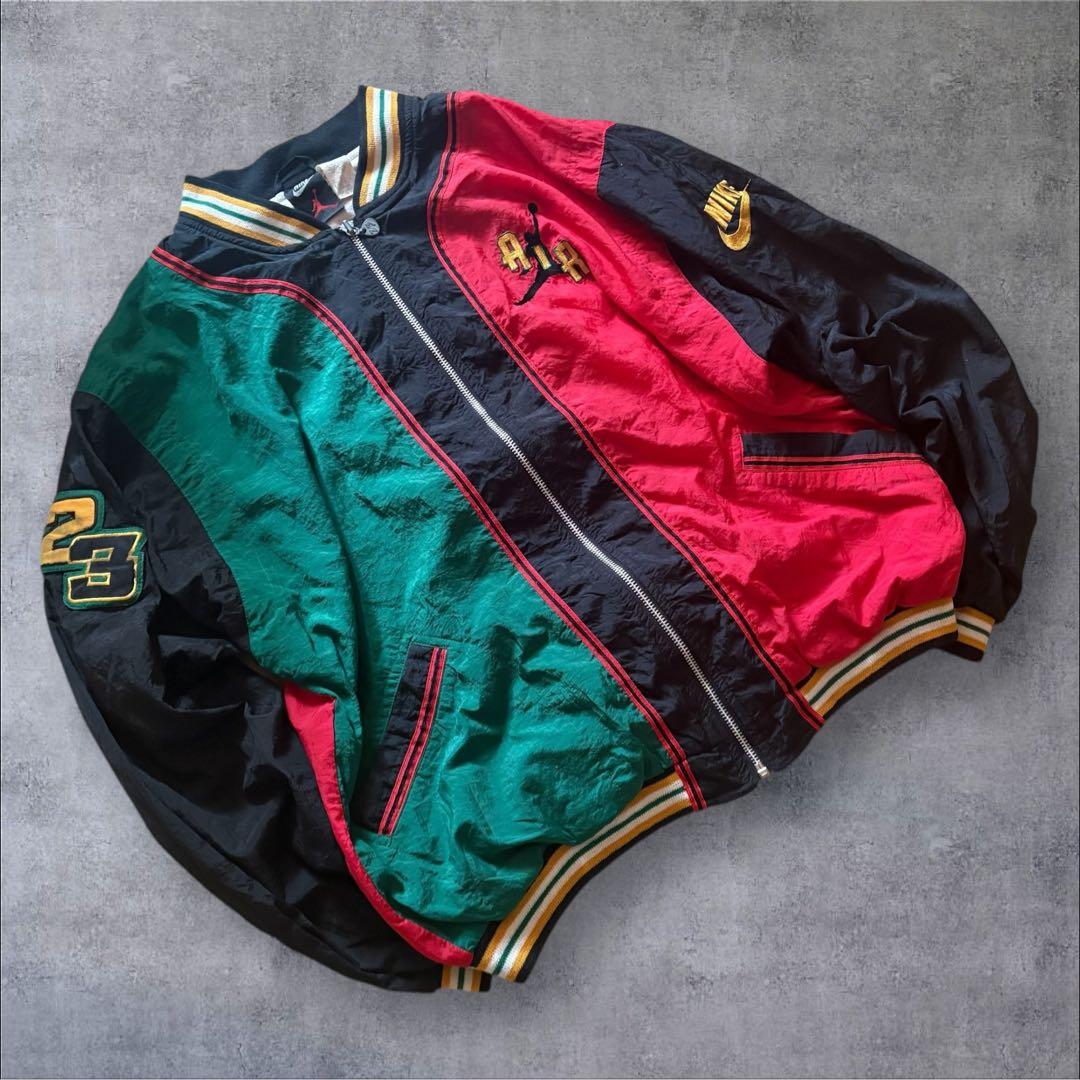 【O23】NIKEエアジョーダン90sナイロンジャケット刺繍23XL短丈ワイド