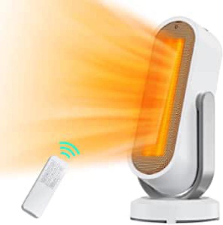 セラミックヒーター【ECO省エネモード＆上下左右自動首振り】リモコン付き