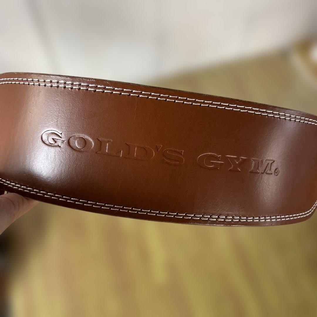 GOLD'S GYM レザー パワーベルト ブラウン