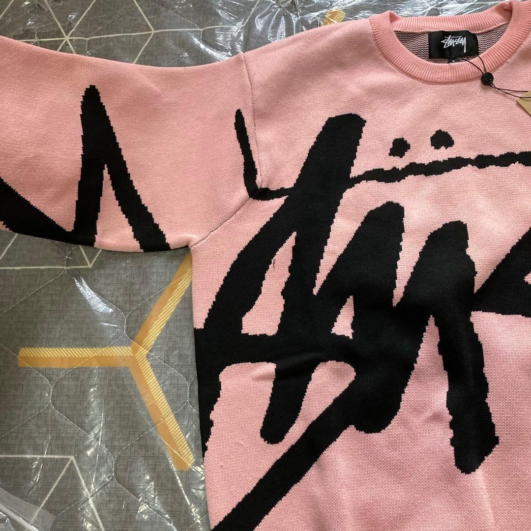 Stussy ピンク ブラック セーター