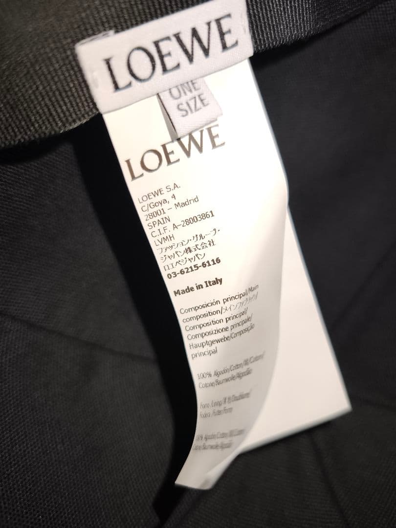 LOEWE キャップ キャンバス ベースボールキャップ ブラック