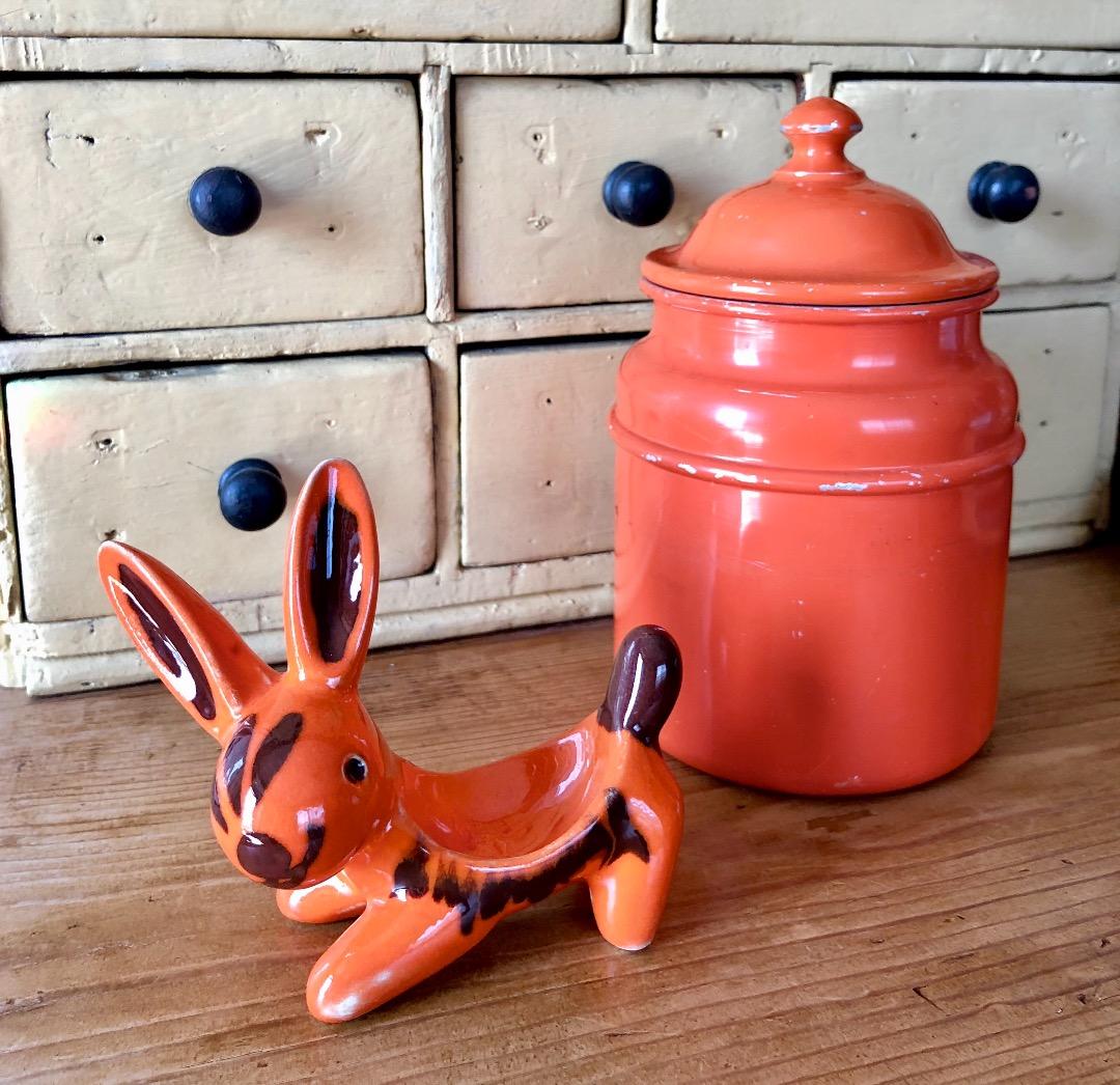 C*N様 イギリス製　ヴィンテージ　陶器　うさぎ　小物入　アンティーク　ホーロー