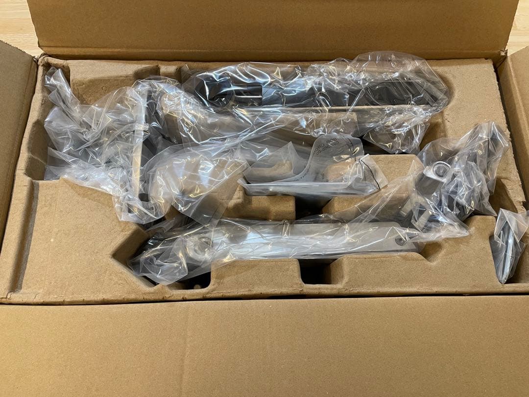 LXデスクマウントアーム、長身ポール (アルミ色)