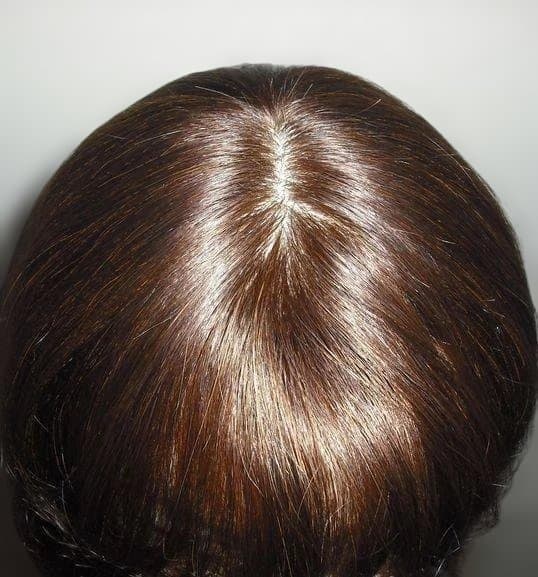 新品　人毛　ウィッグ　人工皮膚付きロング　３０cm　明るめブラウン　Ｍサイズ