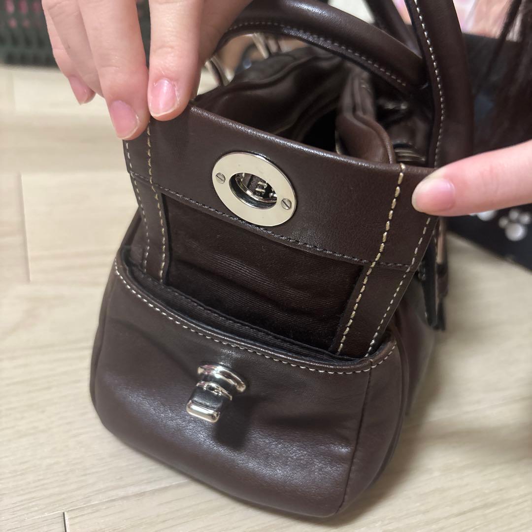 COACH ブラウンレザー ハンドバッグ