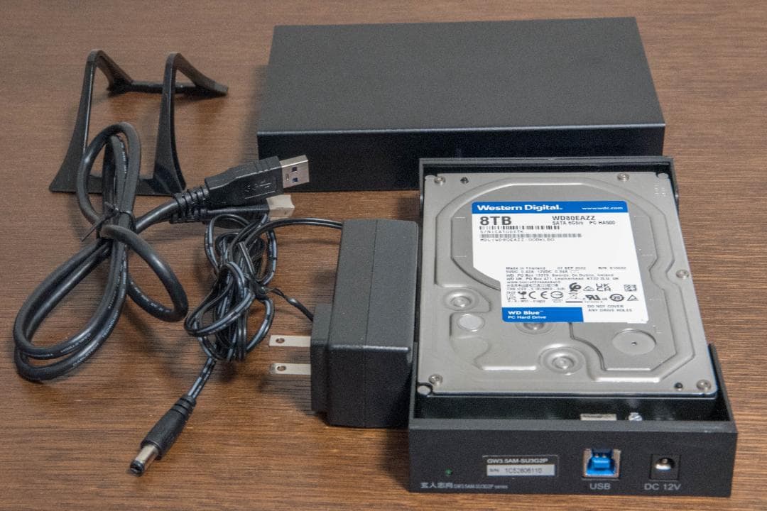 大容量【8TB】USB 3.2 外付けHDD（WD Blue SATA6G)