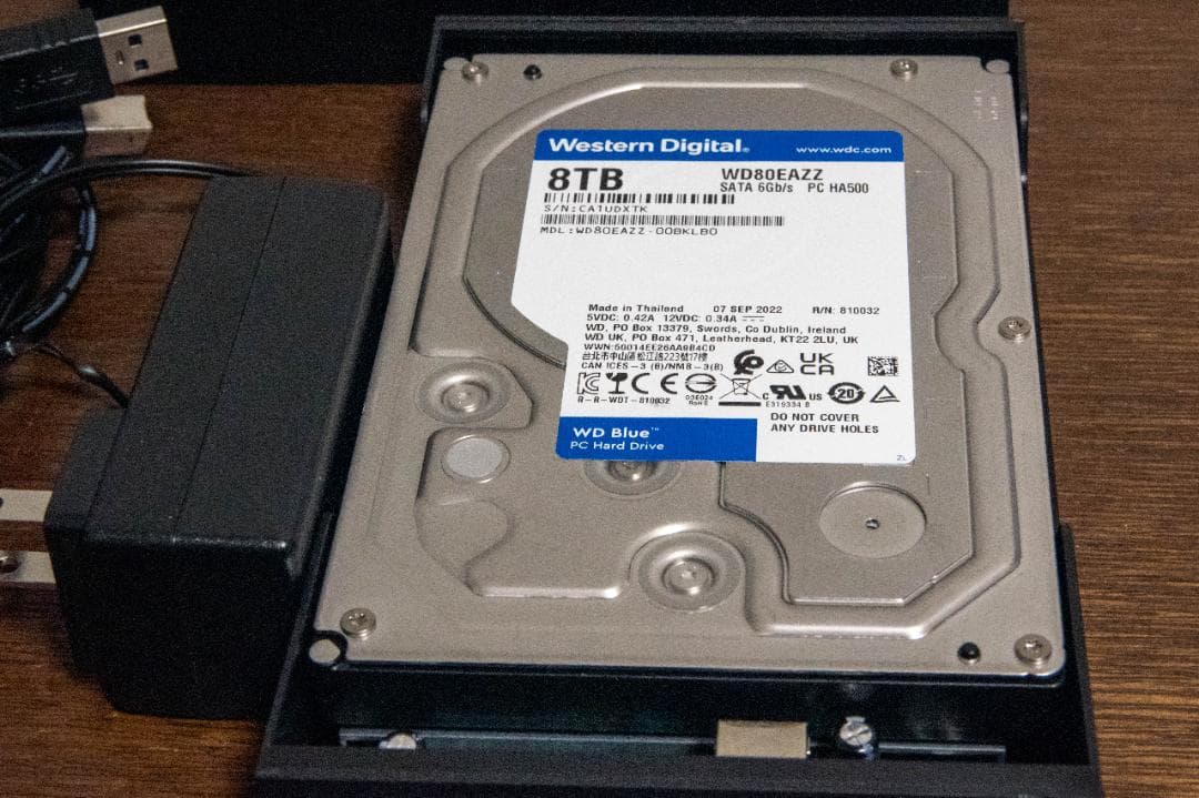 大容量【8TB】USB 3.2 外付けHDD（WD Blue SATA6G)