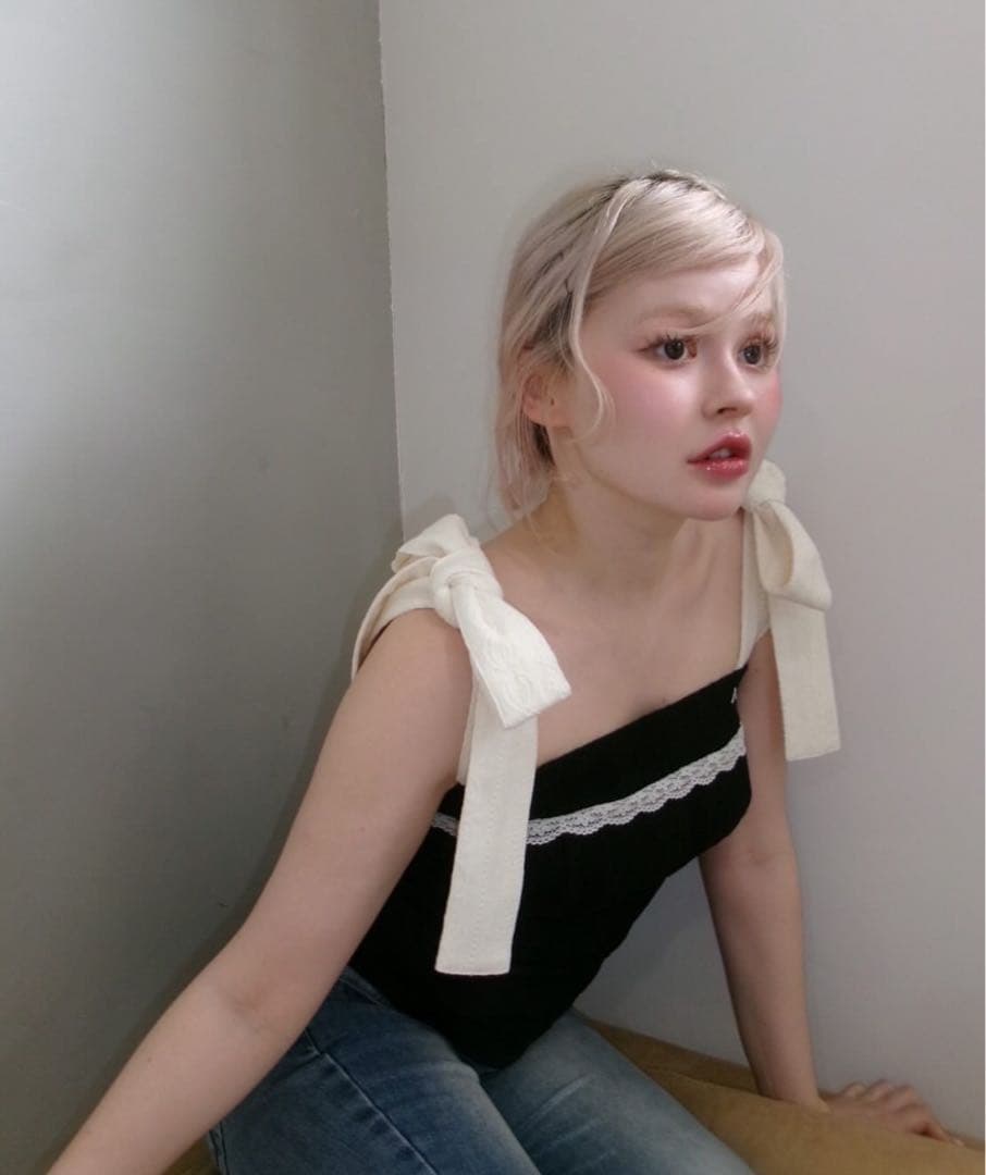 トップス Samantha ribbon tops black andmary