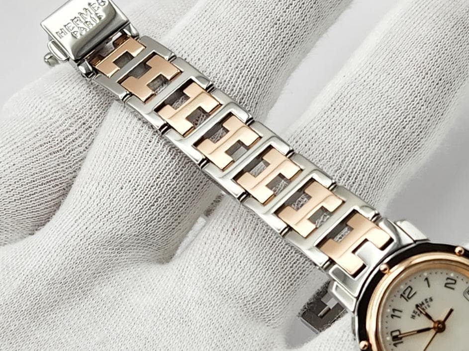 HERMES エルメス　クリッパーナクレ　 WhiteシェルDial 065