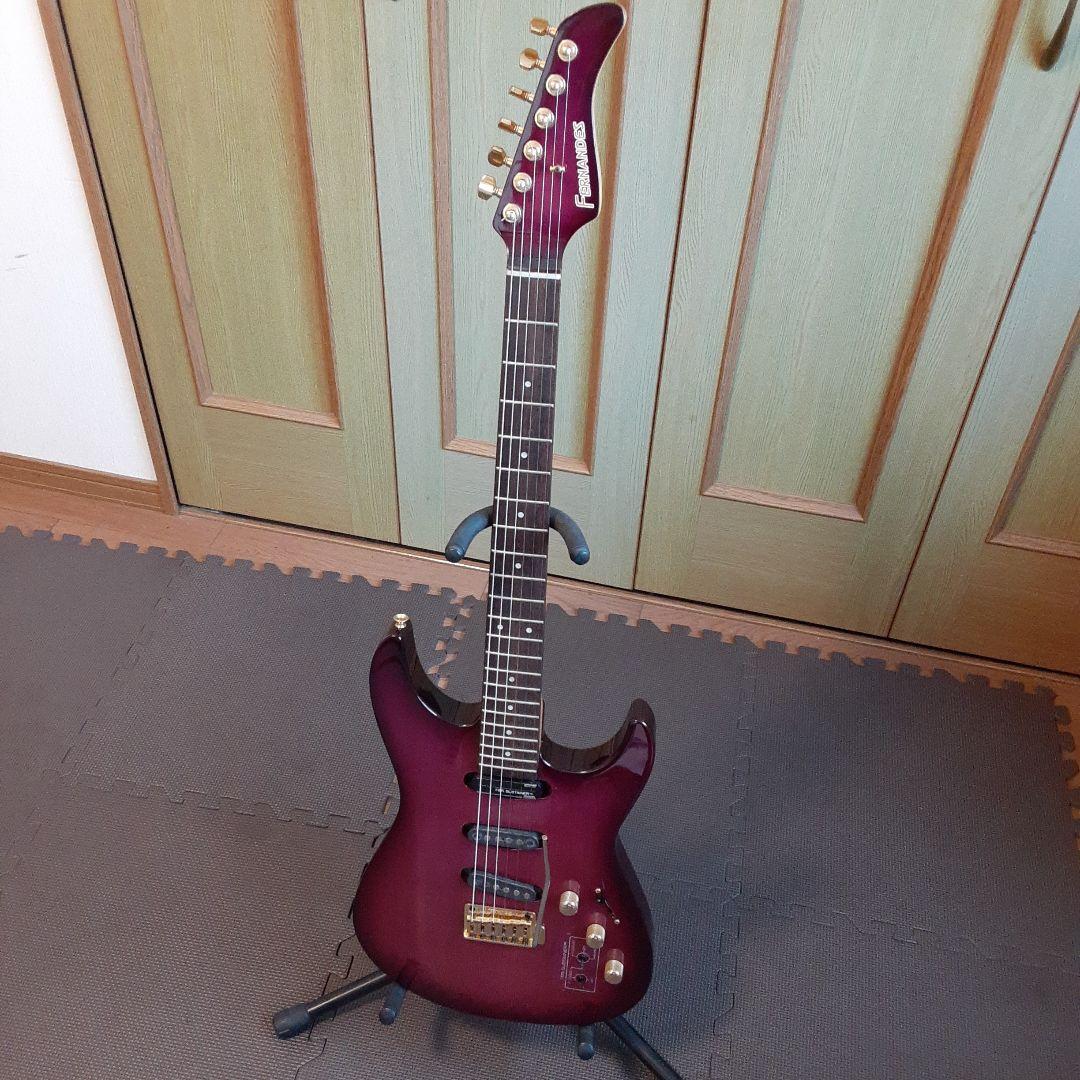 FERNANDES エレキ　サスティナー 付きギターパープル　ゴトーペグ