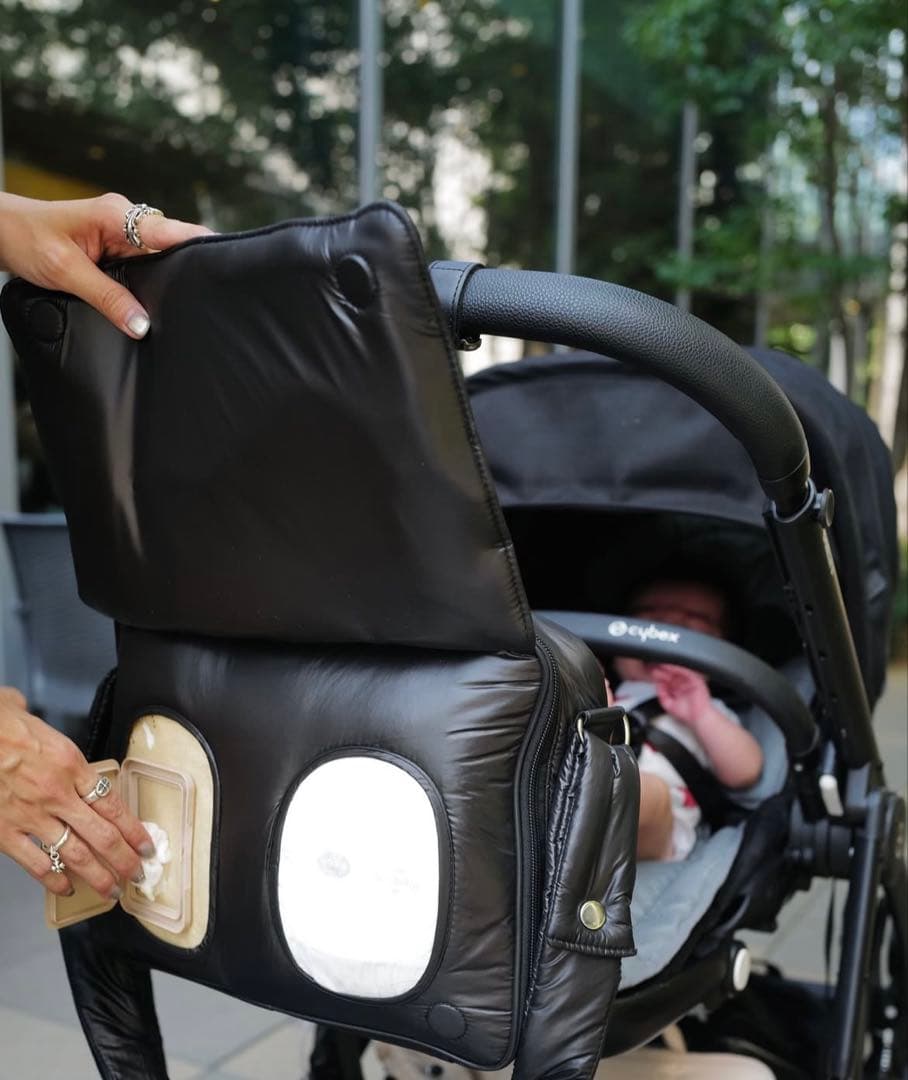 キルティングブラックマザーズバッグ　calin