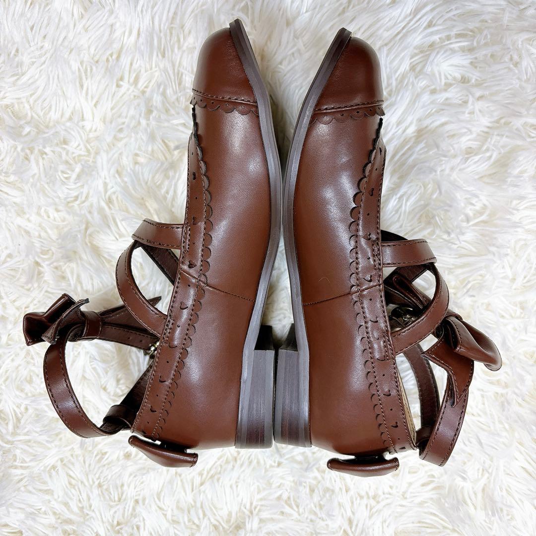 極美品✨morphose✨トリプルリボンストラップシューズ✨ロリータLL