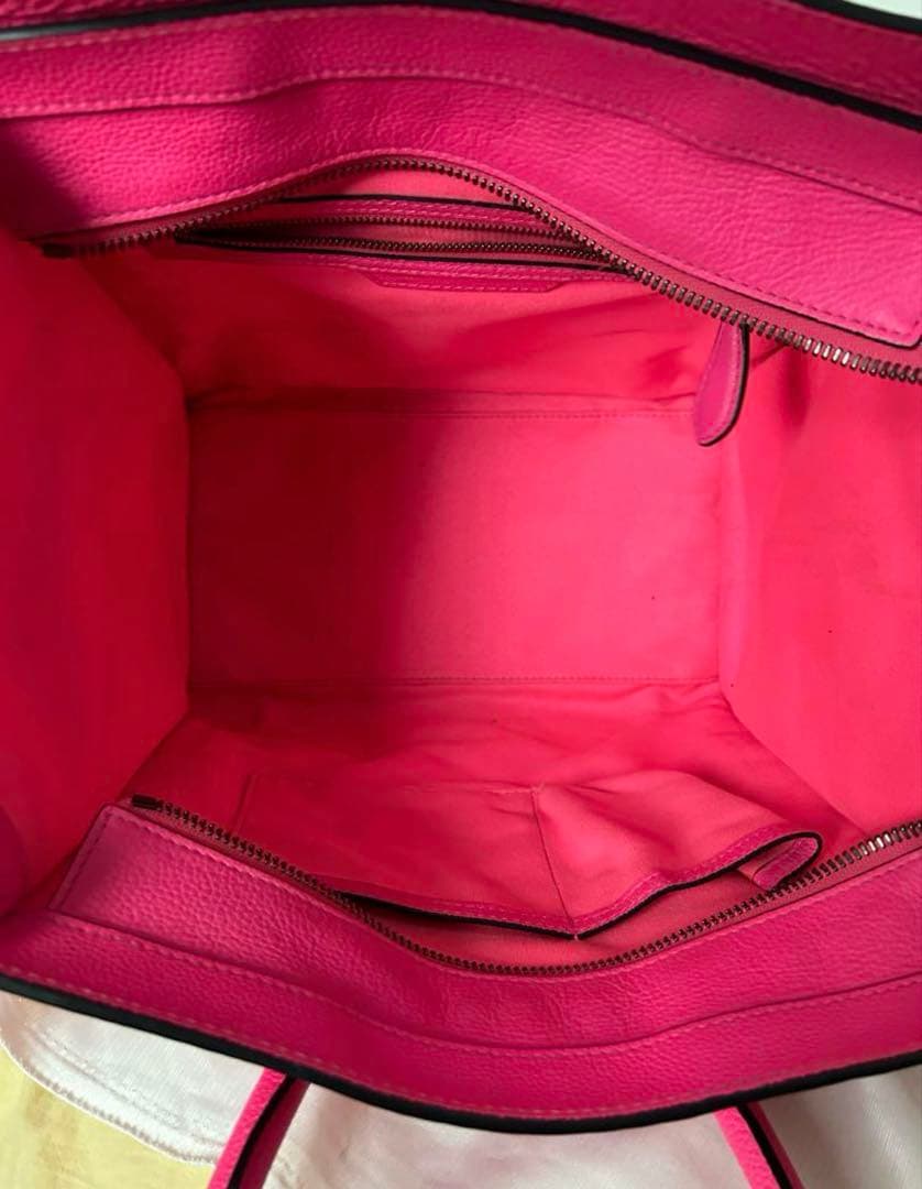 【保存袋等 付属品有 希少】CELINE セリーヌ ラゲージ ピンク