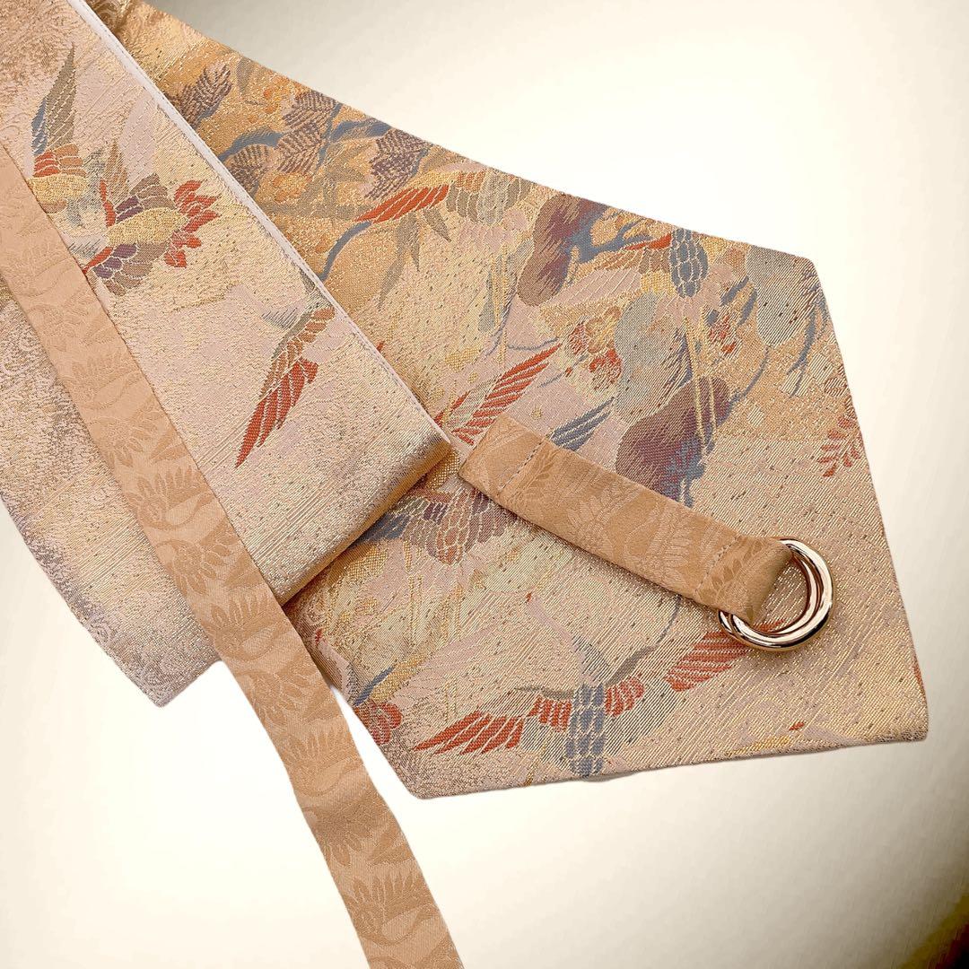 金糸刺繍帯 サッシュベルトW61〜108cm 着物リメイク 80102