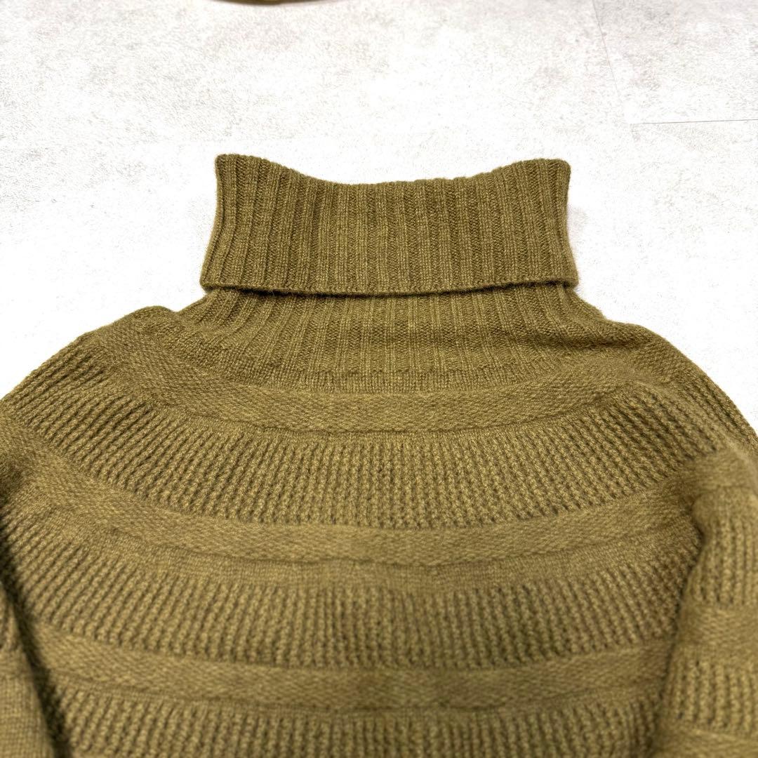 2025年♡ファクトリー ヤクのレース柄オフタートルニット リブ 現行 Mサイズ