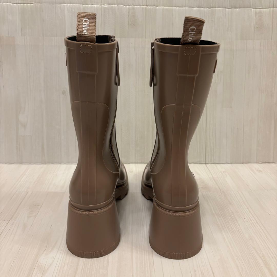 専用 クロエ ベティ ラバー レインブーツ ダークグレージュ 37 約24cm