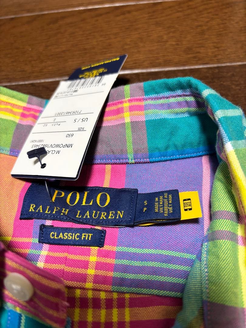 未使用　Polo Ralph Lauren マドラスチェック　長袖シャツ S