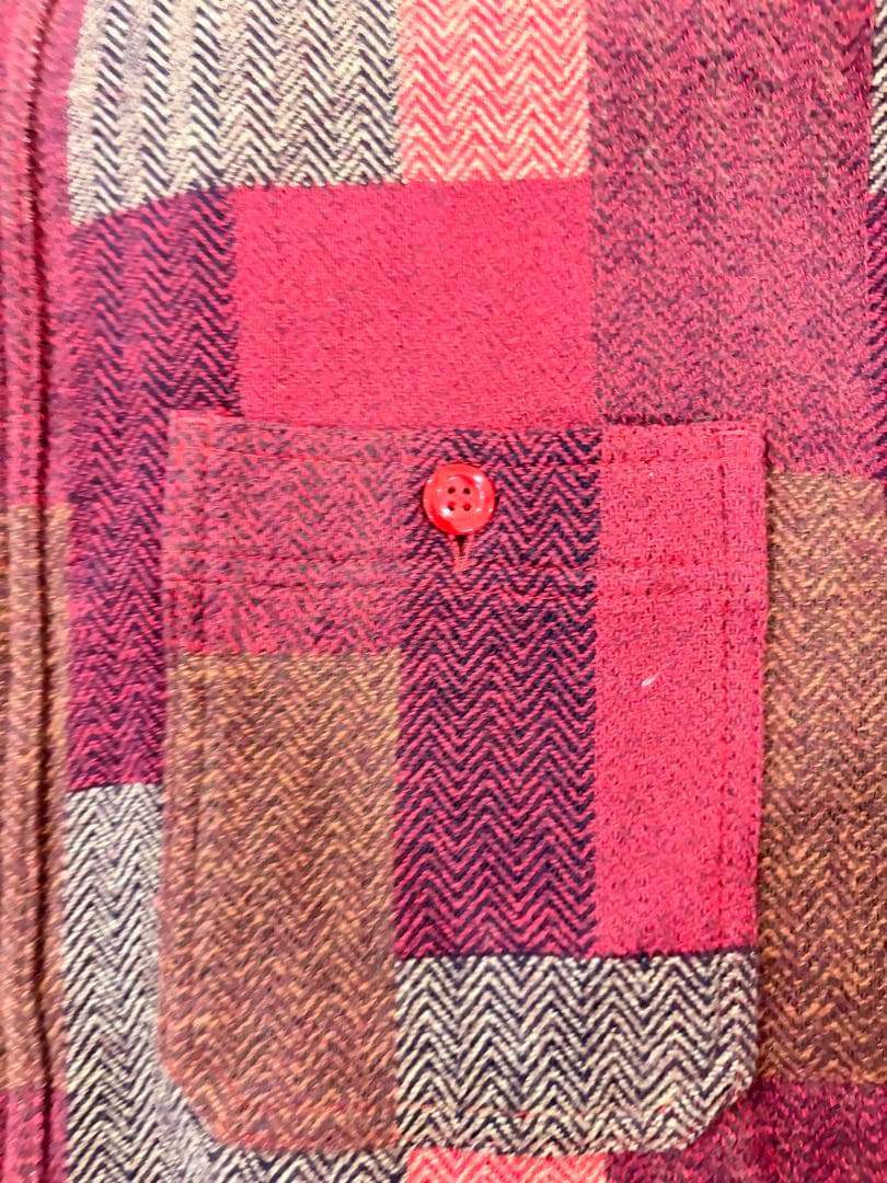 【美品】シュガーケーン ランダムパッチワークシャツ ブラック レッド 2枚セット