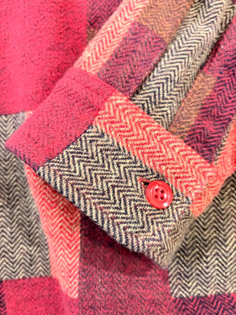 【美品】シュガーケーン ランダムパッチワークシャツ ブラック レッド 2枚セット