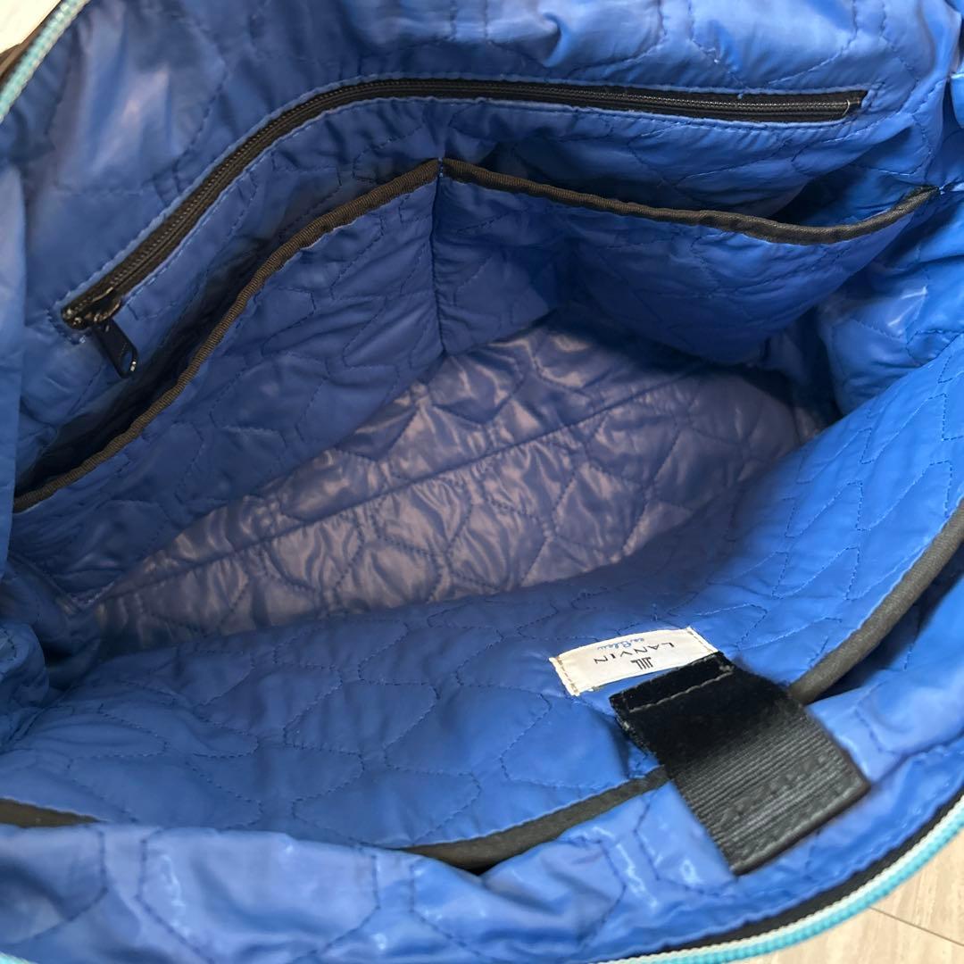 ［美品］LANVIN en Blueブラックトートバッグ カラビナ付き値段相談可