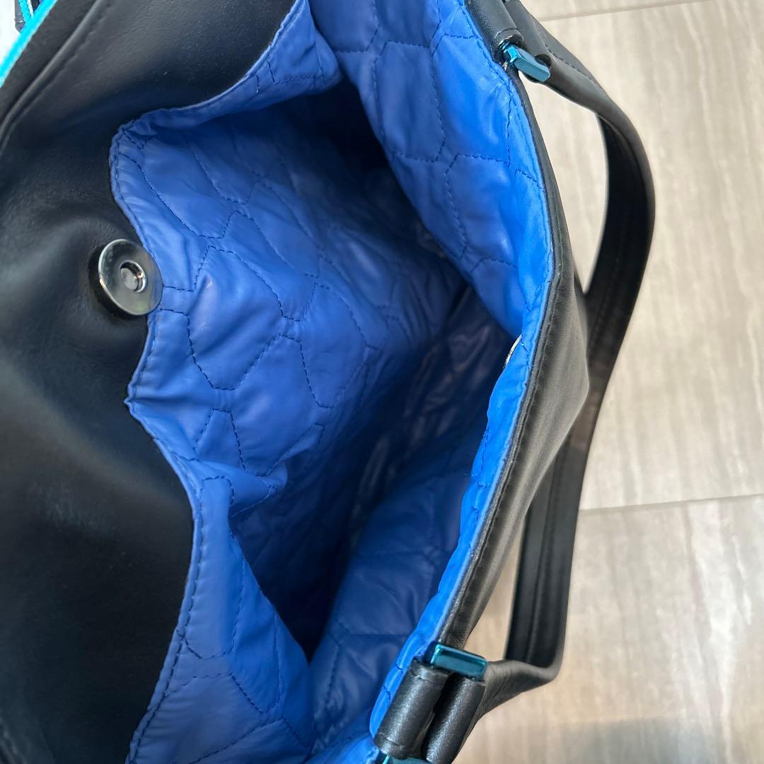 ［美品］LANVIN en Blueブラックトートバッグ カラビナ付き値段相談可