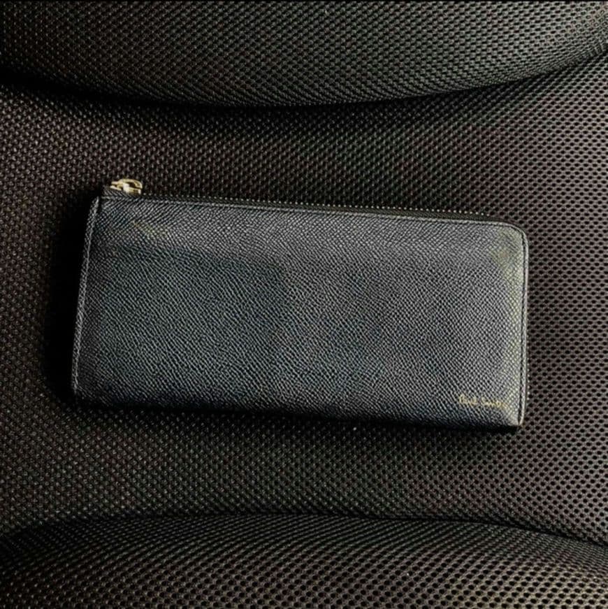 黒 合成繊維 長財布 ジッパー式