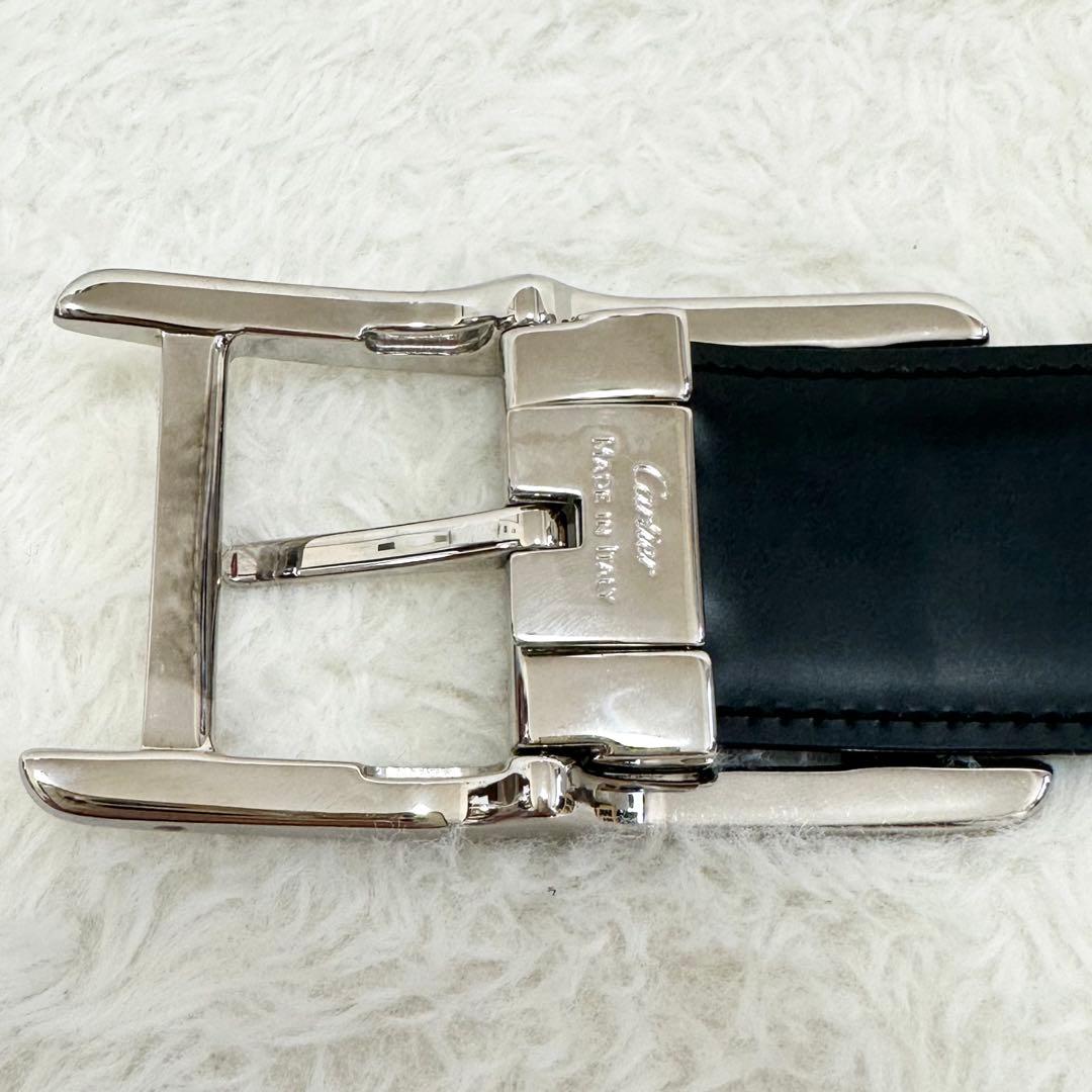 Cartier カルティエ タンクバックル ベルト シルバー ブラック レザー