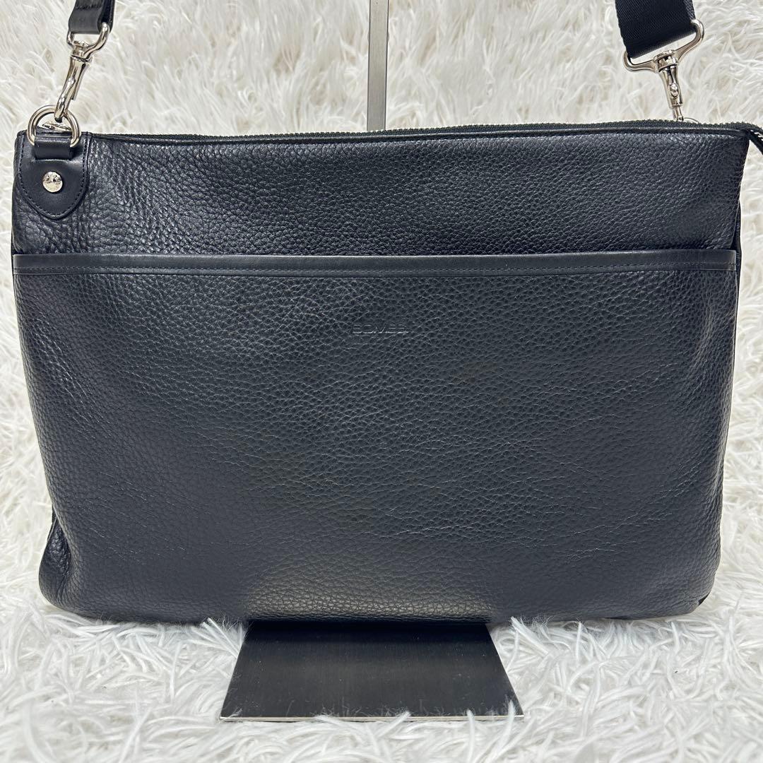 美品【SOMÈS】2way ショルダーバッグ 本革 レザー ロゴ型押し 日本製
