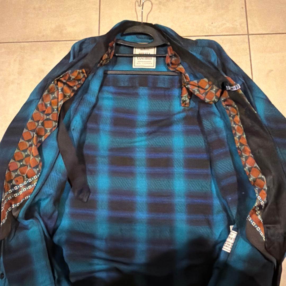 メゾン　ミハラヤスヒロ　レイヤードチェックオーバーシャツサイズ44