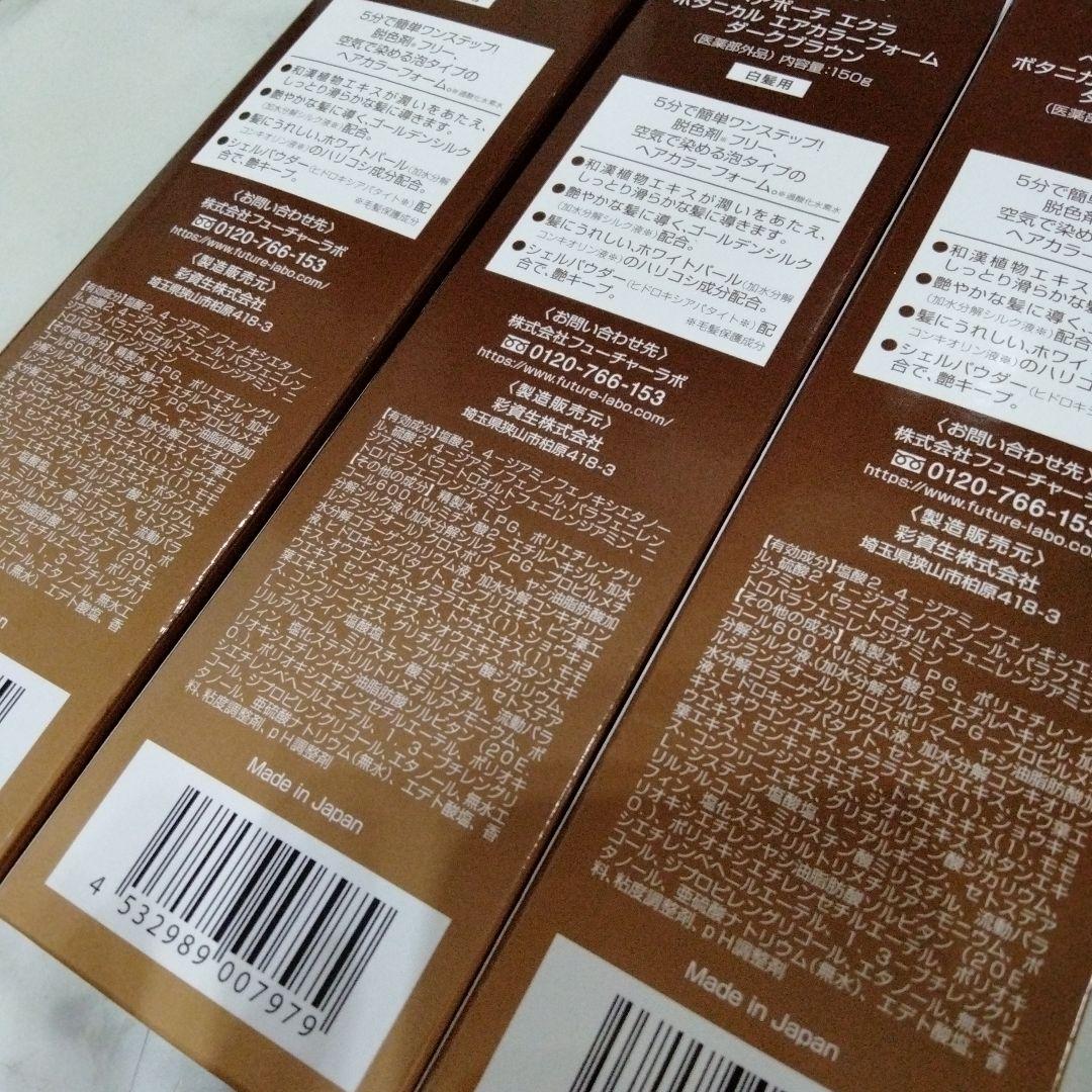 ヘアボーテ エクラ ボタニカルエアカラーフォーム ダークブラウン 150g 3本