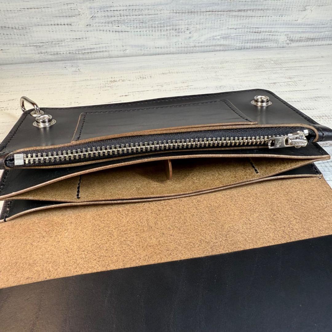 【トラッカーウォレット ロング 3層】ホースバット シルバー TALON