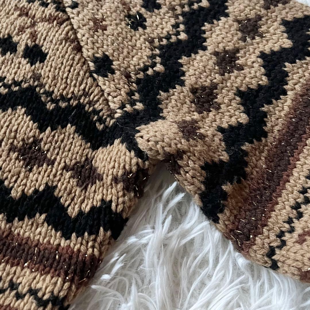 美品✨ セブンテン ミホカワヒト チェリージャガードニット ウールセーター