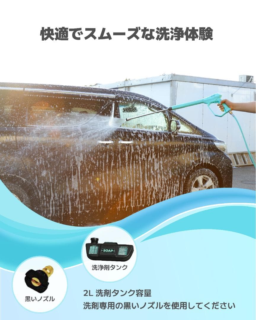 高圧洗浄機エンジン式 エンジ 付き高圧洗浄機 21Mpa 4つの噴射パターン