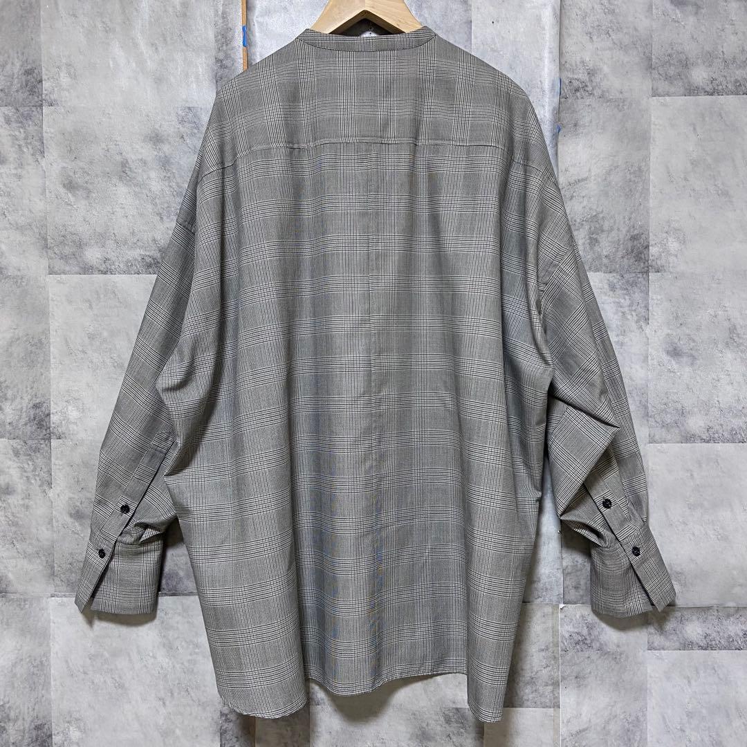 【OHGA】オーバーサイズリボンボウタイブラウス チェック柄 FREE グレー