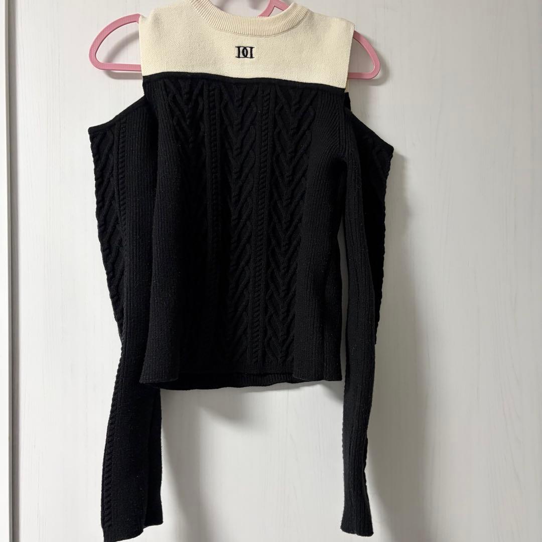 Darich ショルダーオープンニットセットアップ　ブラック