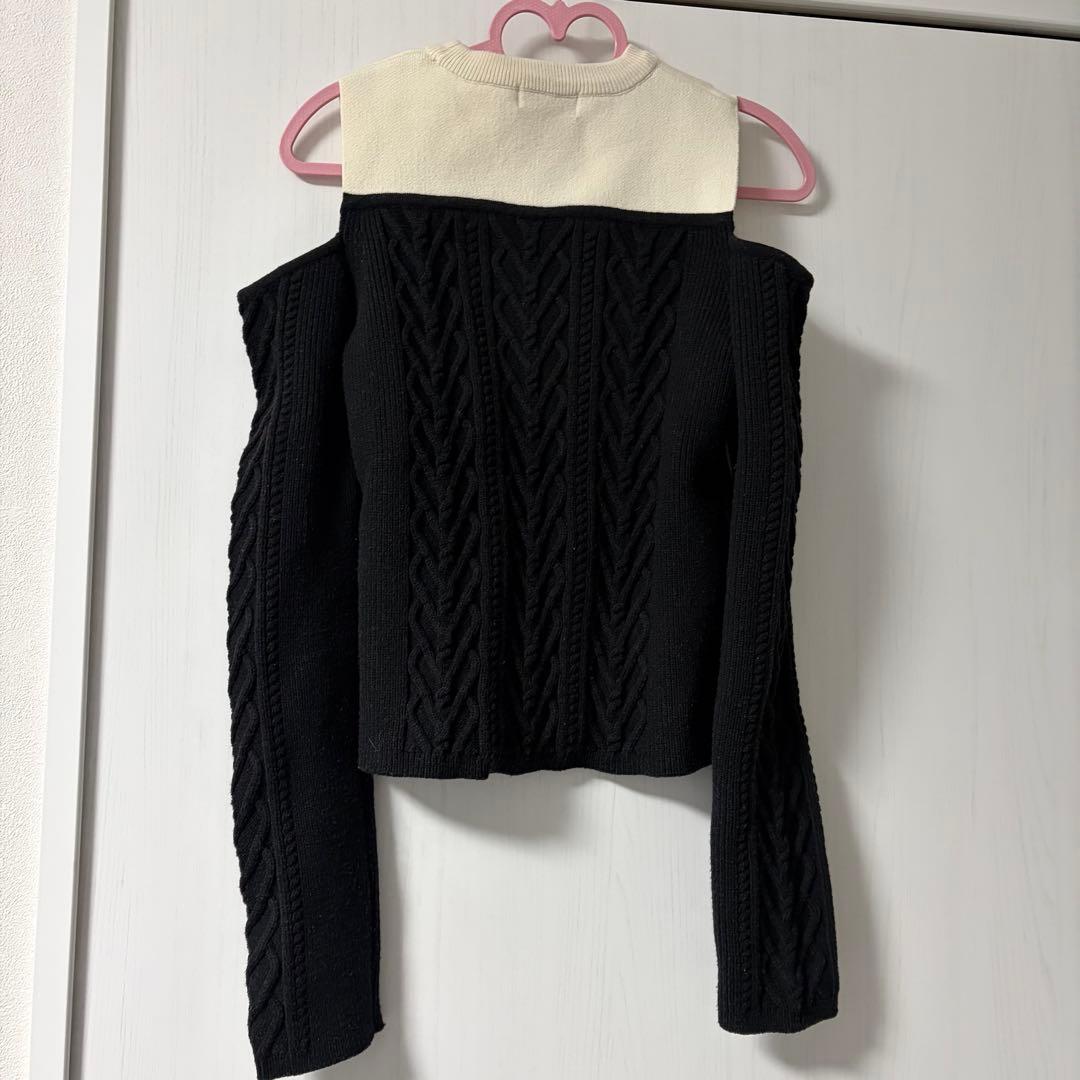 Darich ショルダーオープンニットセットアップ　ブラック