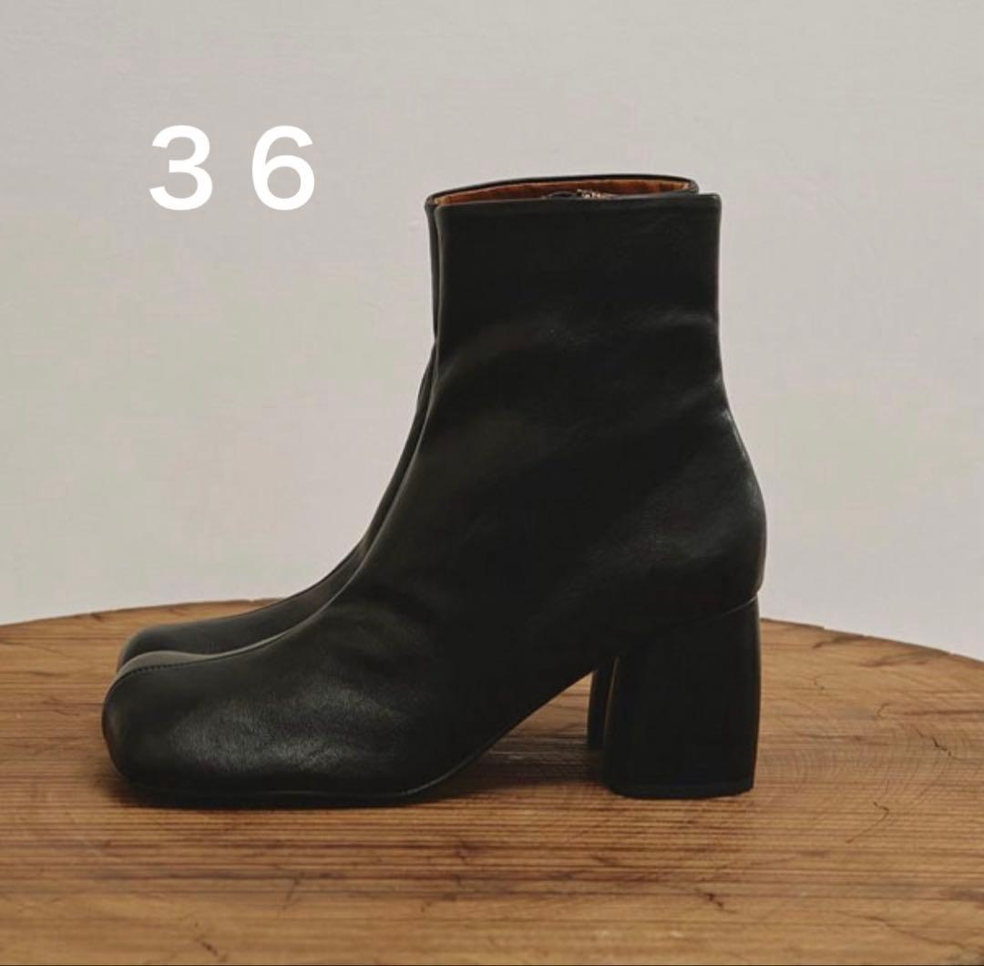 TODAYFULスクエアショートブーツ　ブラック