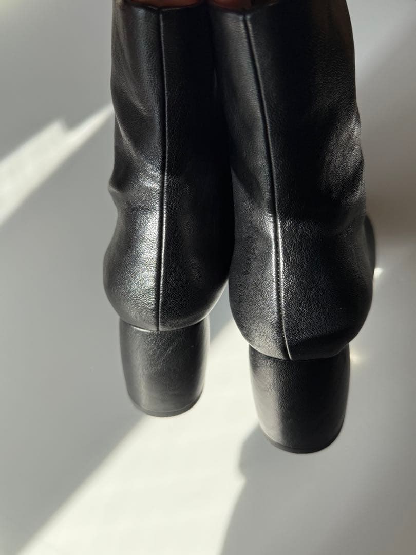 TODAYFULスクエアショートブーツ　ブラック