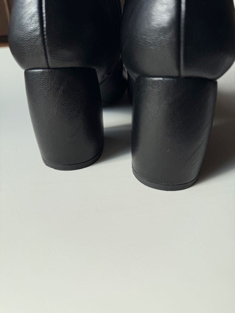 TODAYFULスクエアショートブーツ　ブラック